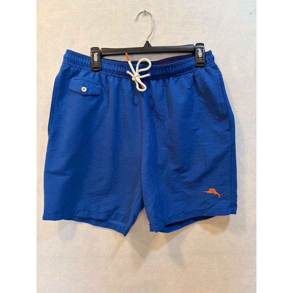 Tommy Bahama Blue Swim Trunks Shorts Mens Medium Elastic‎ Waist Lined